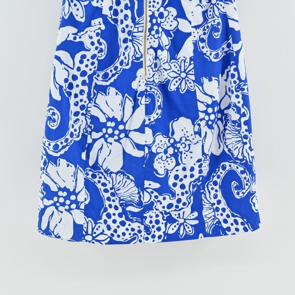 Lilly Pulitzer Augusta Cotton Shift Dress Size 00 Blue Quahog Chowdah Seahorse - Picture 13 of 14
